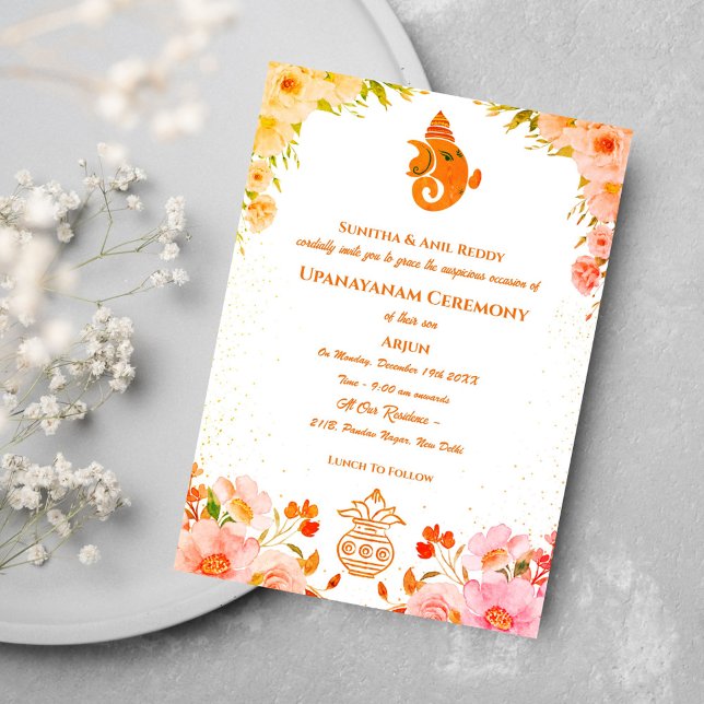 Upanayanam aka Hindu Holy Thread Janeu Ceremony Invitation (Creator Uploaded)