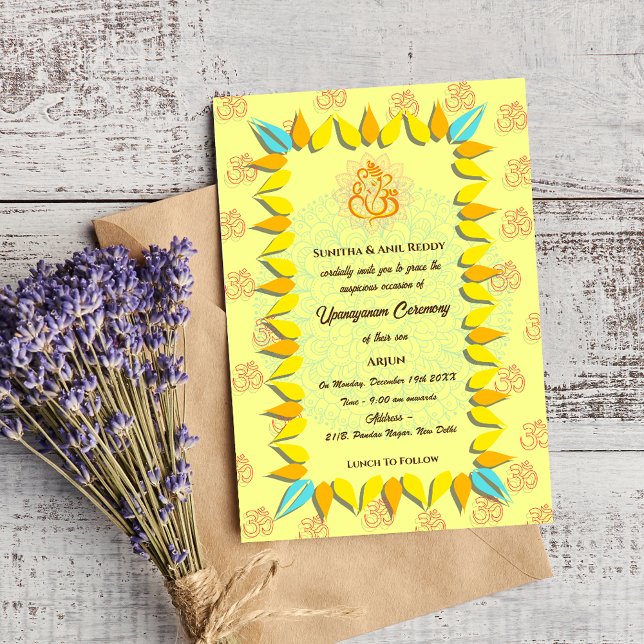 Upanayanam aka Hindu Holy Thread Janeu Ceremony Invitation (Creator Uploaded)