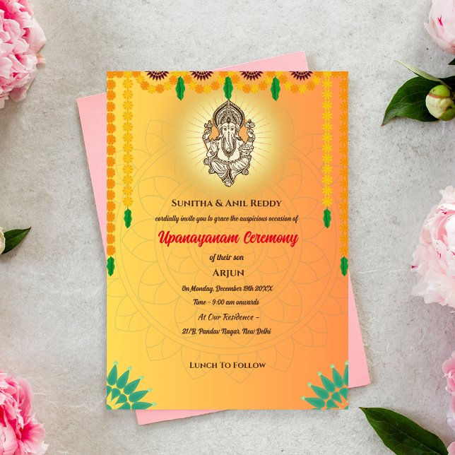 Upanayanam aka Hindu Holy Thread Janeu Ceremony Invitation (Creator Uploaded)