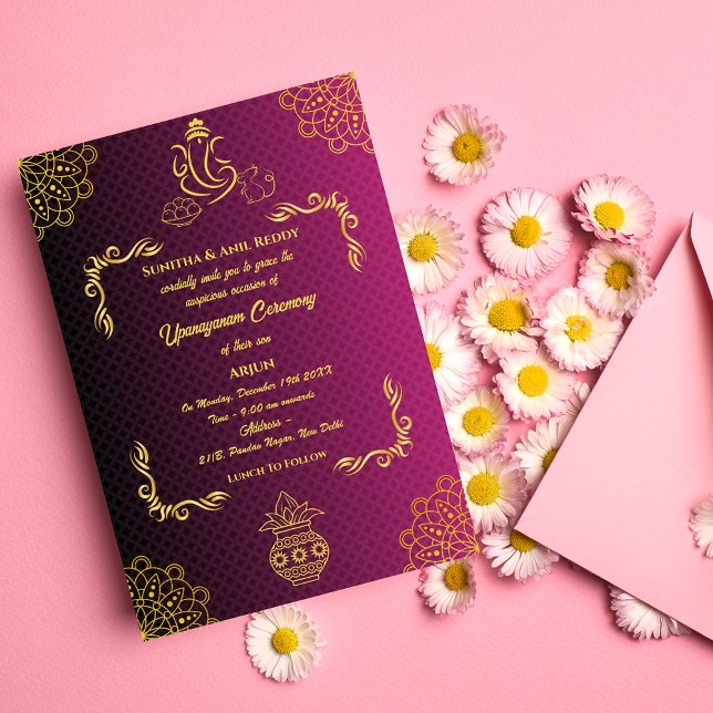 Upanayanam aka Hindu Holy Thread Janeu Ceremony Invitation (Creator Uploaded)