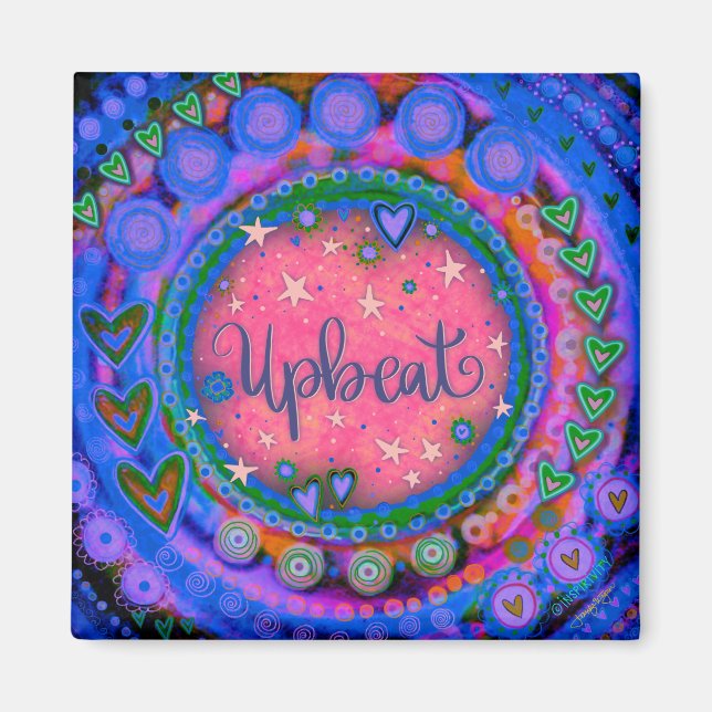 Upbeat Floral Pretty Colourful Inspirivity Magnet (Front)