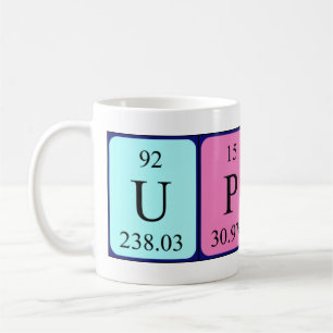 Upbeat periodic table phrase mug