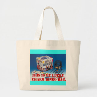 upbset, THIS IS MY LUCKY CHARM BINGO BAG. Large Tote Bag