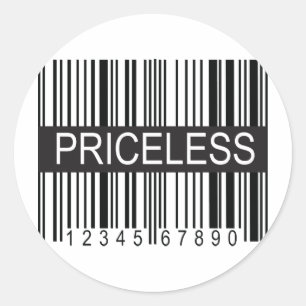 upc Code Priceless Classic Round Sticker