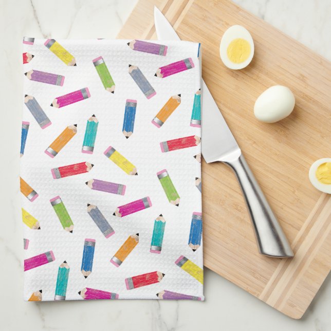 Upcycle Style Rainbow Pencils Pattern by CTP Kitchen Towel (Quarter Fold)