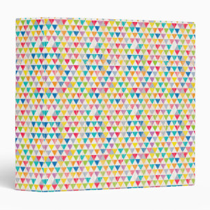 Upcycle Style Rustic Rainbow Triangles Pattern Binder