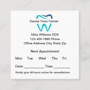 Updated Dentist Appointment Reminder Business Card