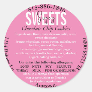 Updated Florida State Cottage Law Ingredient Label