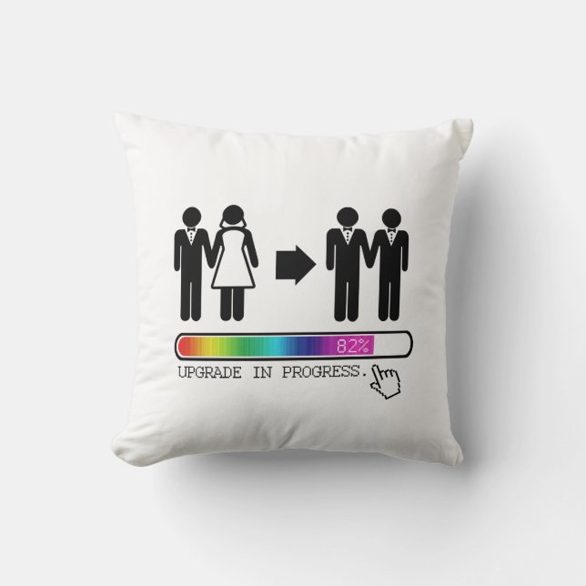 UPGRADE TO GAY THROW PILLOW (Front)