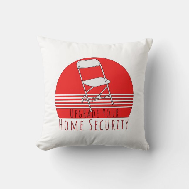 Upgrade Your Home Security Throw Pillow (Front)