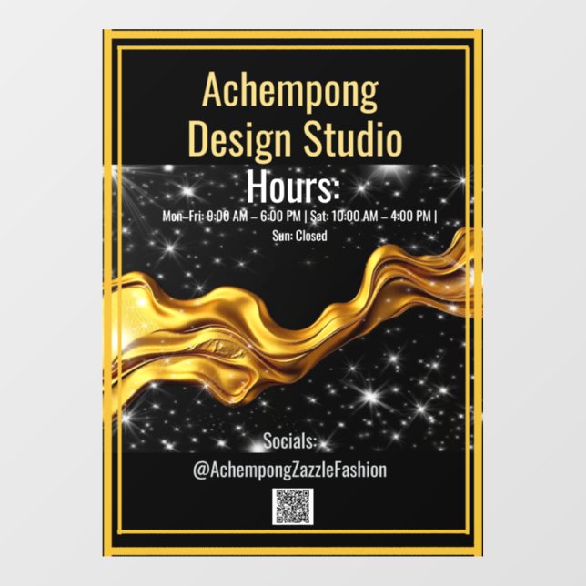 Upgrade Your Storefront with the Achempong Gold Wa Window Cling (Sheet)