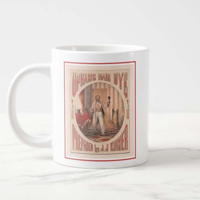 Uphams Hair Dye, Circa 1864 Large Coffee Mug (Left)