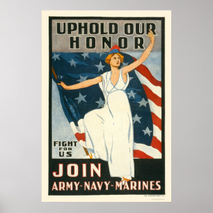 Uphold our honor - Join Army-Navy-Marines Poster