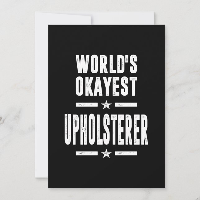 Upholsterer Job Title Gift Invitation (Front)