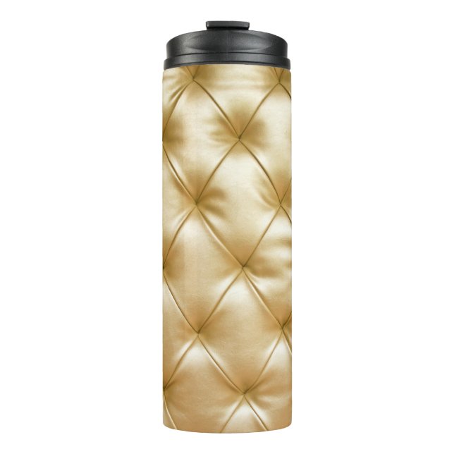 Upholstery  luxurious sofa leather pattern backgro thermal tumbler (Front)