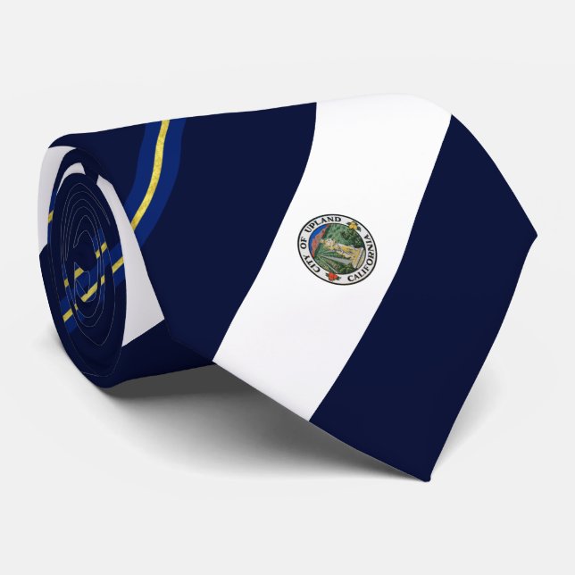 Upland (California) city flag Neck Tie (Rolled)