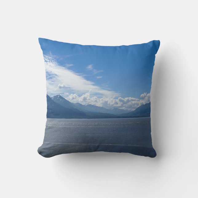 Uplifting Alaska Mountains Throw Pillow (Front)