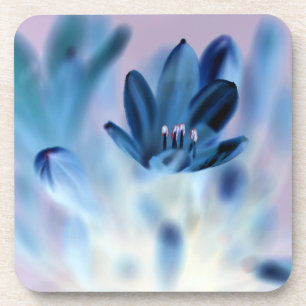 Uplifting Blue Flower Hard plastic coaster