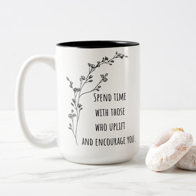 Uplifting Connections Two-Tone Coffee Mug (With Donut)