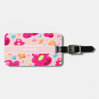 Uplifting Hot Pink with Pastel Pink Jelly Flower Luggage Tag