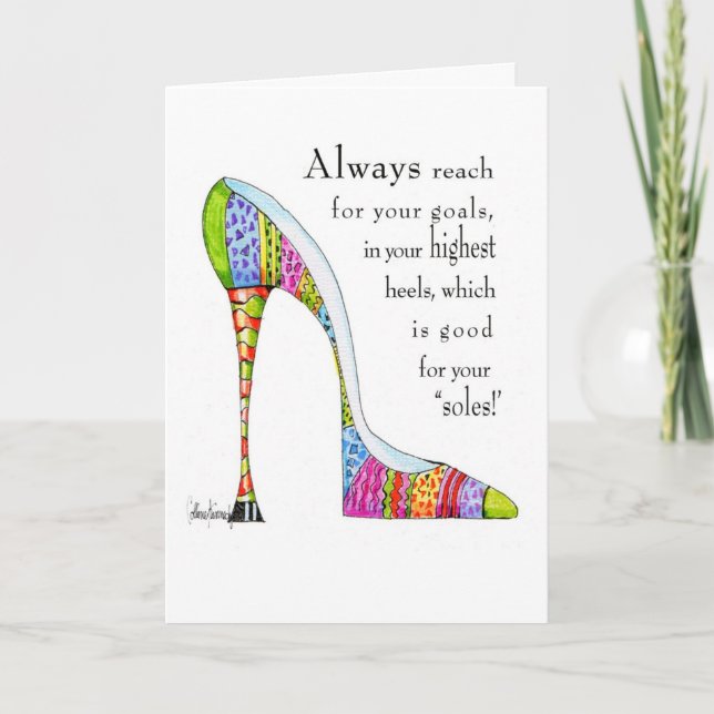 Uplifting shoe humour card - suitable to frame (Front)