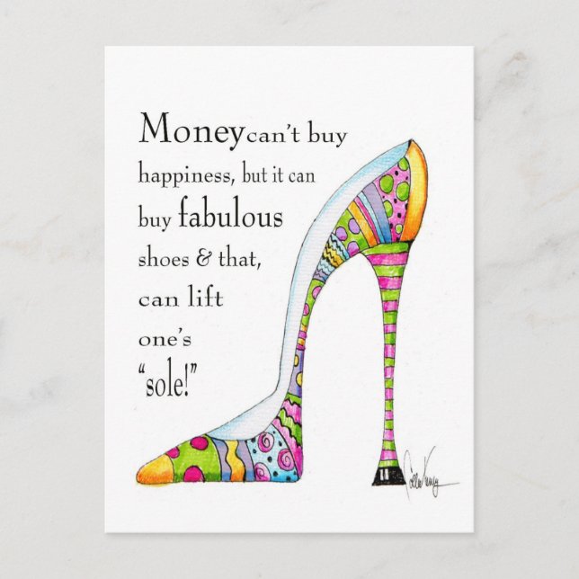 Uplifting Shoe Humour Postcard suitable for framin (Front)