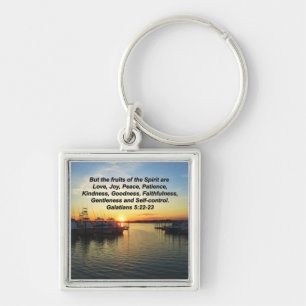 UPLIFTING SUNSET FRUITS OF THE SPIRIT DESIGN KEYCHAIN