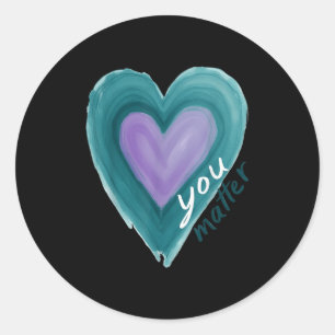 Uplifting you  Suicide Prevention Heart Design  Classic Round Sticker