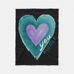 Uplifting you  Suicide Prevention Heart Design  Fleece Blanket