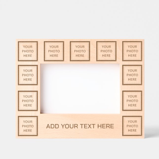 Upload 11 Photos & Add Text – Customize Picture Etched Frames (Front)
