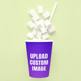 Upload 2 Custom Image - Add Your Own To Print On A Paper Cups
