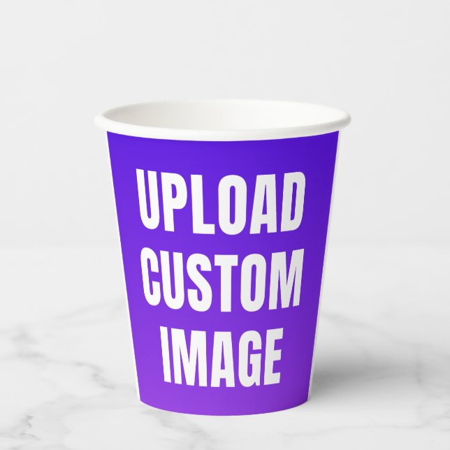 Upload 2 Custom Image - Add Your Own To Print On A Paper Cups (Front)