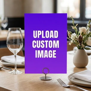 Upload 2 Custom Image - Add Your Own To Print On A Table Number