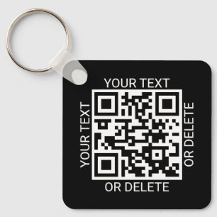 Upload 2 QR Codes Payment App or Website Black Keychain