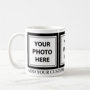 Upload 3 Photos & Add Text – Customize Picture Coffee Mug