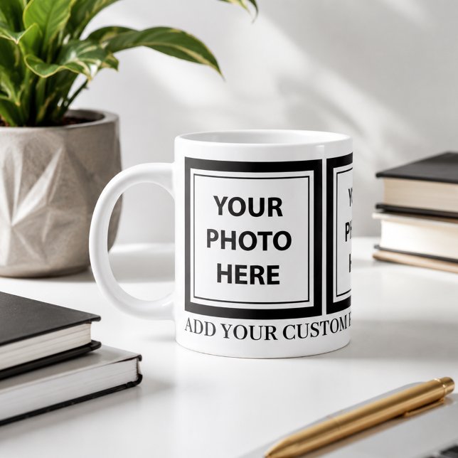 Upload 3 Photos & Add Text – Customize Picture Large Coffee Mug (Creator Uploaded)