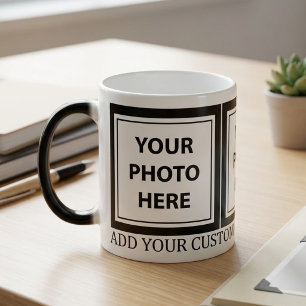 Upload 3 Photos & Add Text – Customize Picture Magic Mug