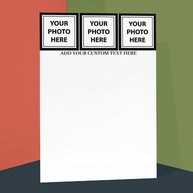 Upload 3 Photos & Add Text – Customize Picture Stationery (Creator Uploaded)