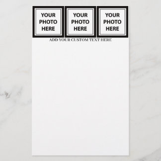 Upload 3 Photos & Add Text – Customize Picture Stationery
