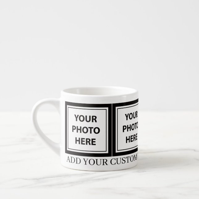 Upload 4 Photos & Add Text – Customize Picture Espresso Cup (Left)