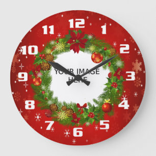 Upload a Photo Create your own Custom Christmas Large Clock
