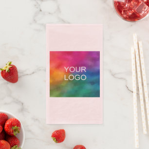 Upload Add Company Business Logo Text Pink Napkin