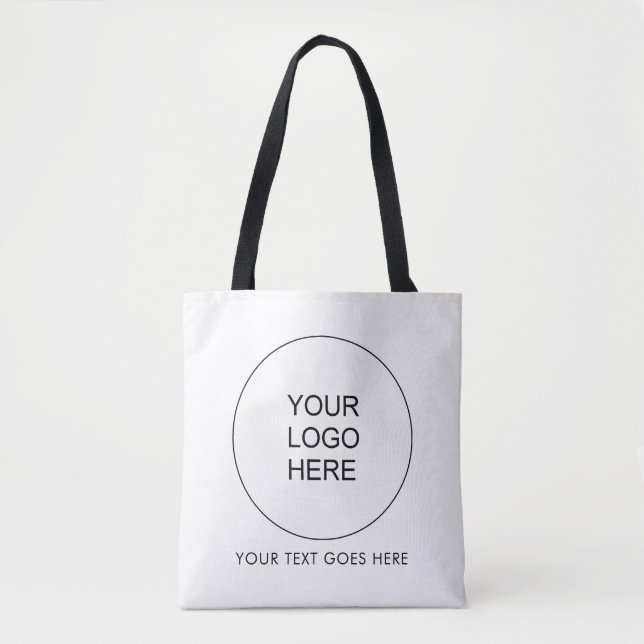 Upload Add Own Company Logo Text Here Double Sided Tote Bag (Front)