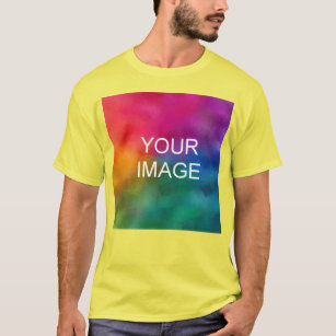 Upload Add Photo Logo Text Yellow Template Men's T-Shirt