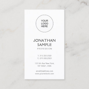 Upload Add Your Logo Modern Template Vertical Business Card