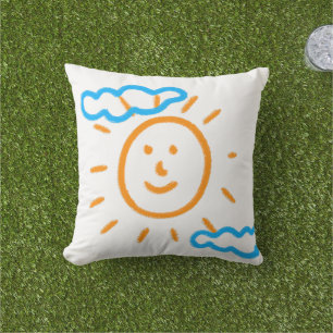Upload Art Drawing Turn Kids Artwork to  Outdoor Pillow