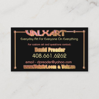 Upload art to 2 side Valxart business card