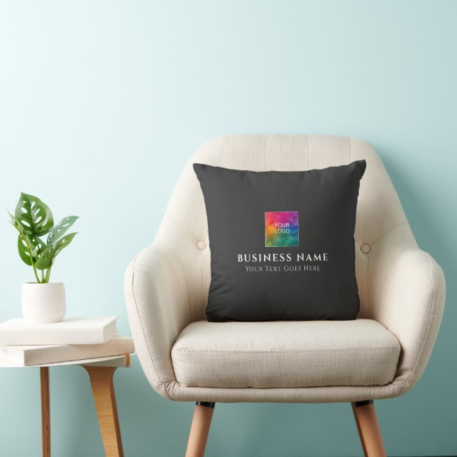 Upload Business Company Logo Double Sided Print Throw Pillow (Chair)
