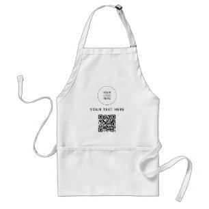 Upload Business Company Logo Text Template QR Code Standard Apron