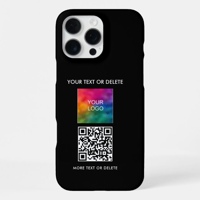 Upload Business Logo QR Code Create Your Own iPhone Case (Back)